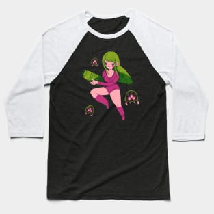 green and pink Baseball T-Shirt